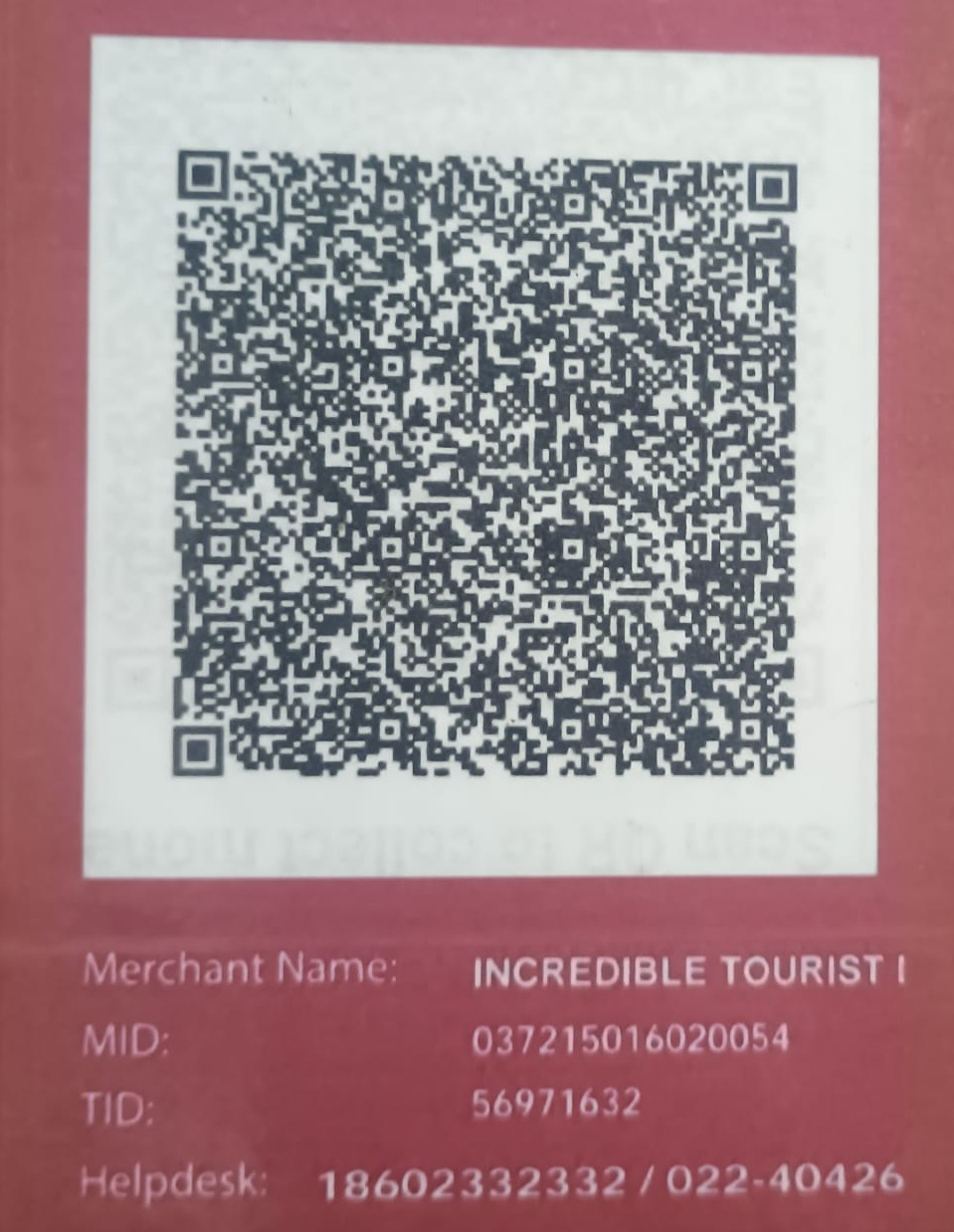 ITD Holiday UPI payment QR code